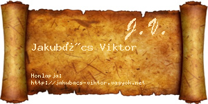 Jakubács Viktor névjegykártya